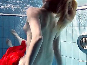 super-hot light-haired Lucie French teen in the pool