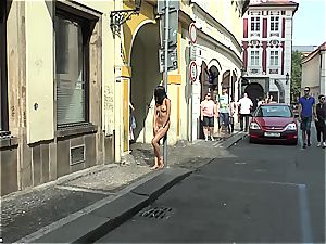 youthfull ultra-cutie damsel Dee on Czech streets totally nude